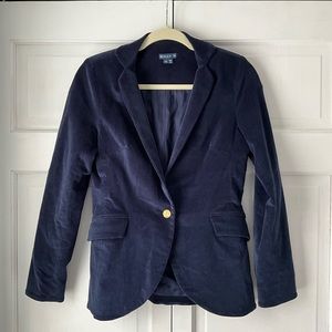 Melly M Navy Velvet Corduroy Blazer